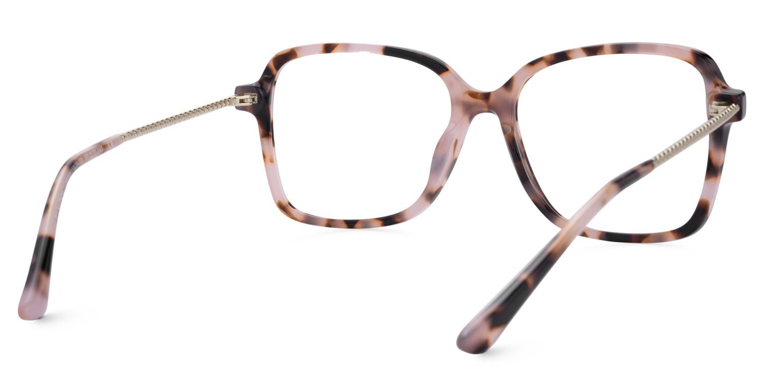 Thin Frame Square Glasses With Pink Tortoise On Sale3