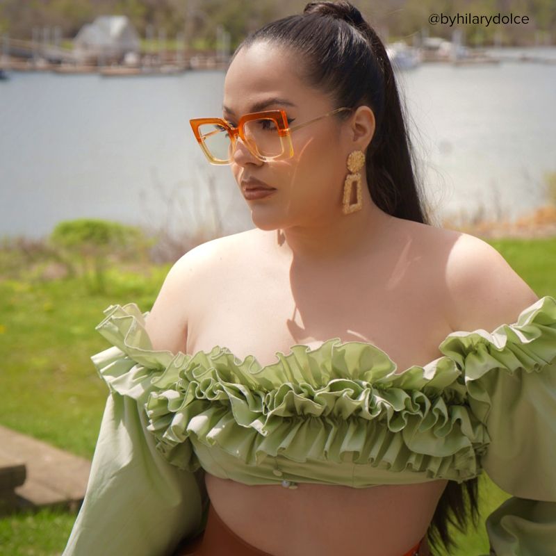 Qatar Square Orange Frame Glasses and Two-Tone Frames9