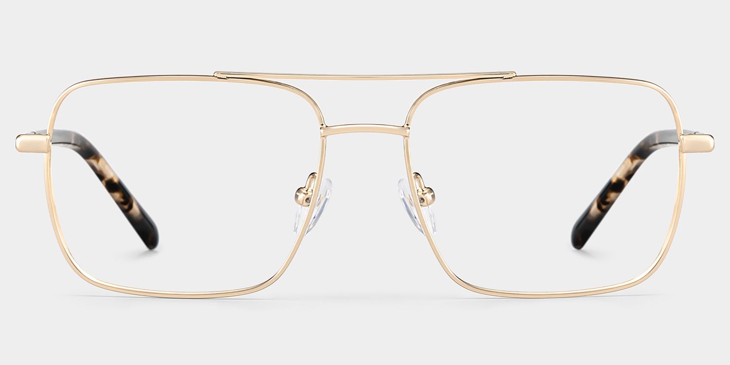 Iris Light Gold Frame Glasses with Aviator Frame Online | ZEELOOL UK2