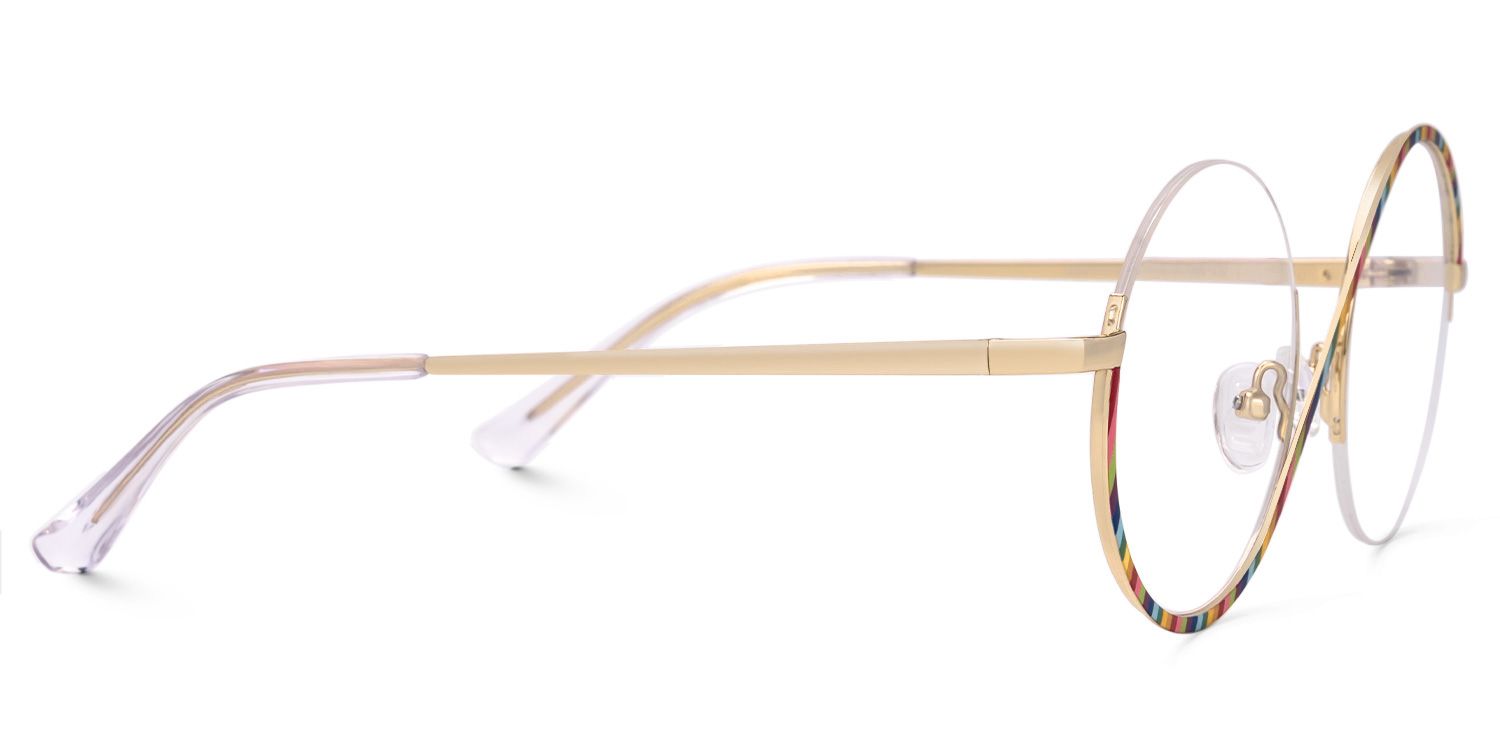 Flozif Round Rainbow Glasses in Semi-Rim  | ZEELOOL UK2