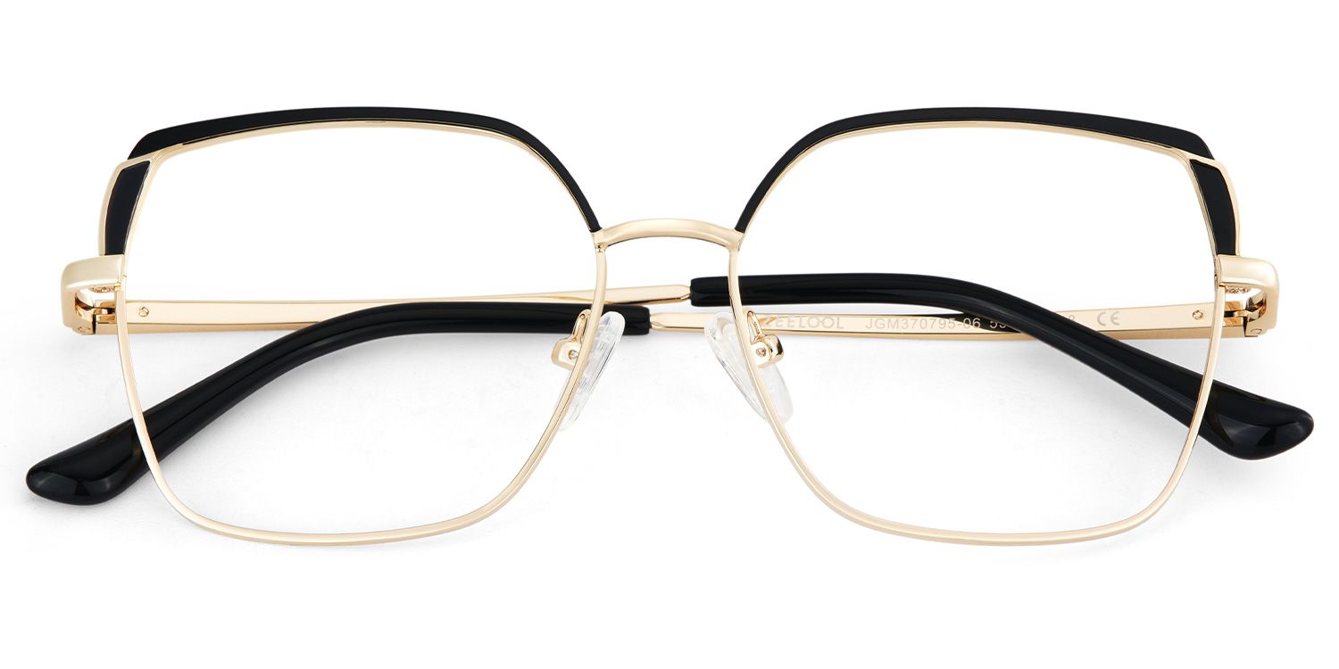 Shayla Metal Square Black Frame Glasses | ZEELOOL UK2