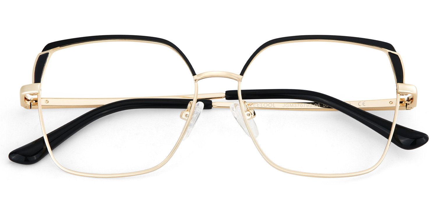 Shayla Metal Square Black Frame Glasses | ZEELOOL UK2