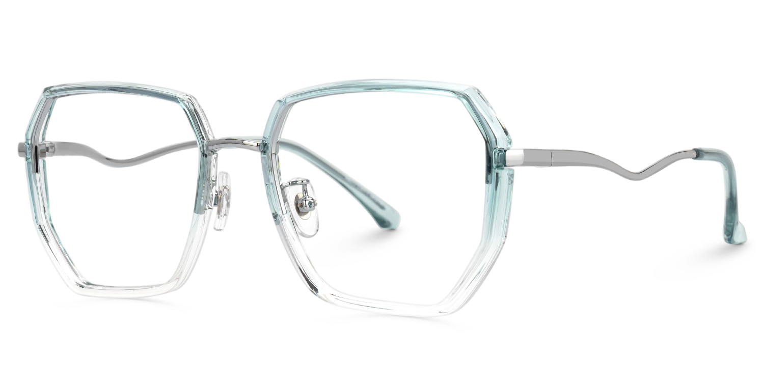 Javonia Blue Geometric Frame Glasses Online | ZEELOOL UK1