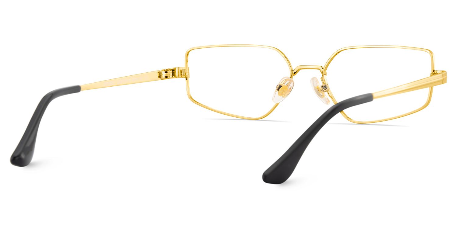 Rectangle Gold Eyeglasses- Lyle Metal Frame Glasses4