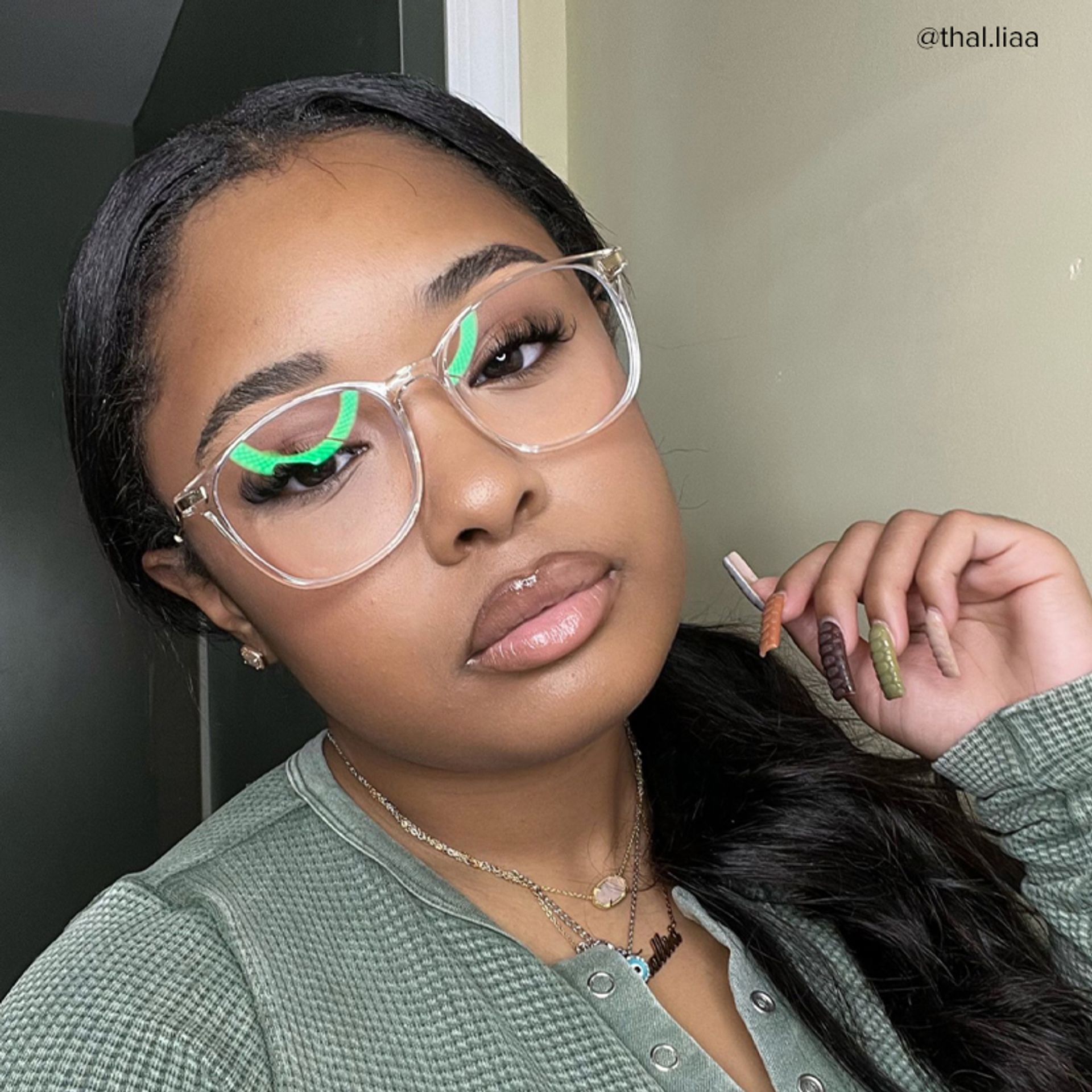 Clear Greene Square Eyeglasses and Glasses Frames8