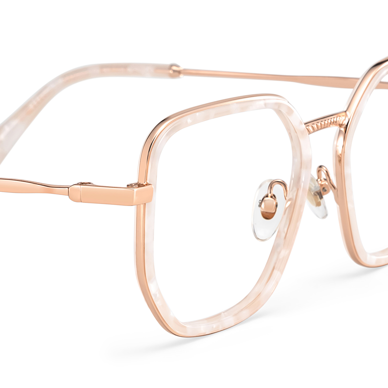 Levi Eyeglasses in Geometric Pearl White Frame | ZEELOOL UK5