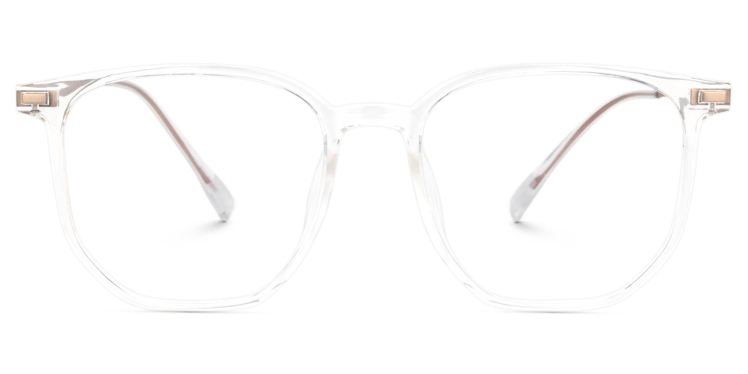 Bianca Mixed-Materials Geometric Clear Frame Glasses | ZEELOOL UK0