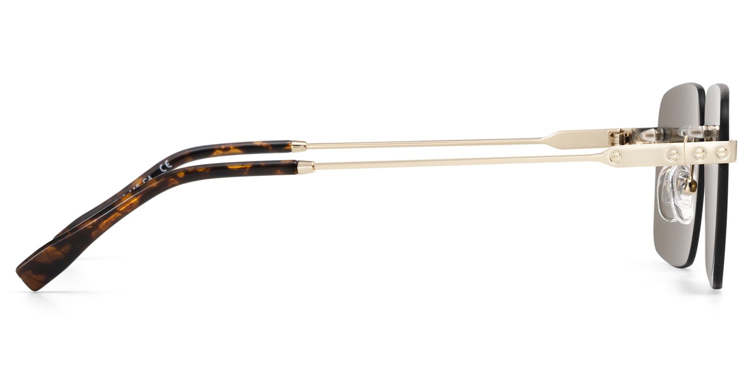 Rey Gold Rectangle Sunglasses Online | ZEELOOL UK3