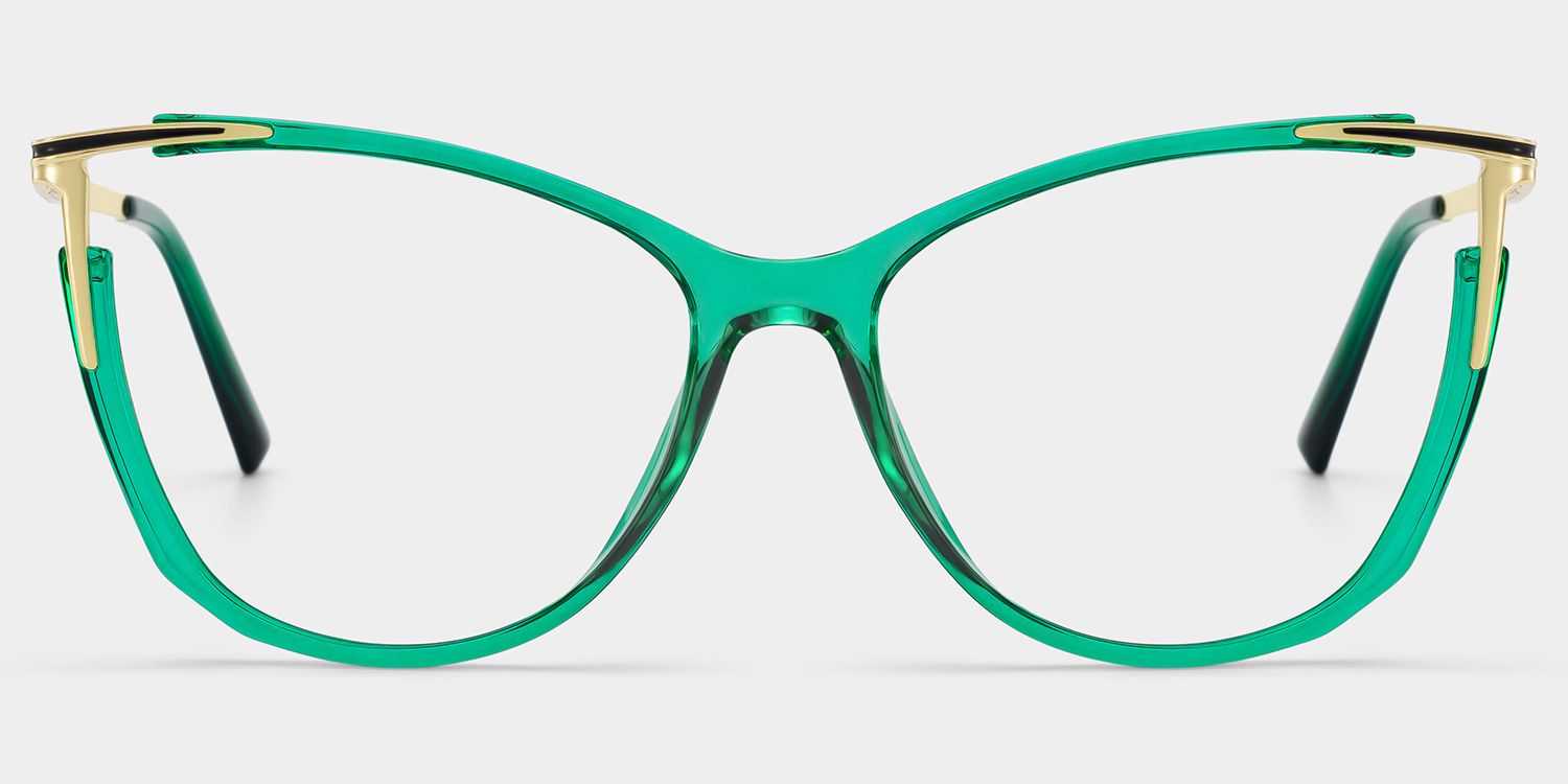 Cateye Yomary Green Eyeglasses and Glasses Frames Deals0