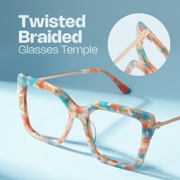 Flora Square Orange-Floral Marble Glasses4