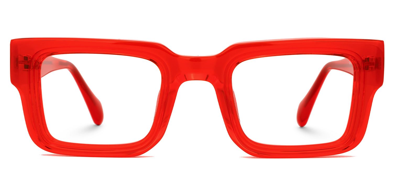 Glaucia Square Red Glasses | ZEELOOL UK0