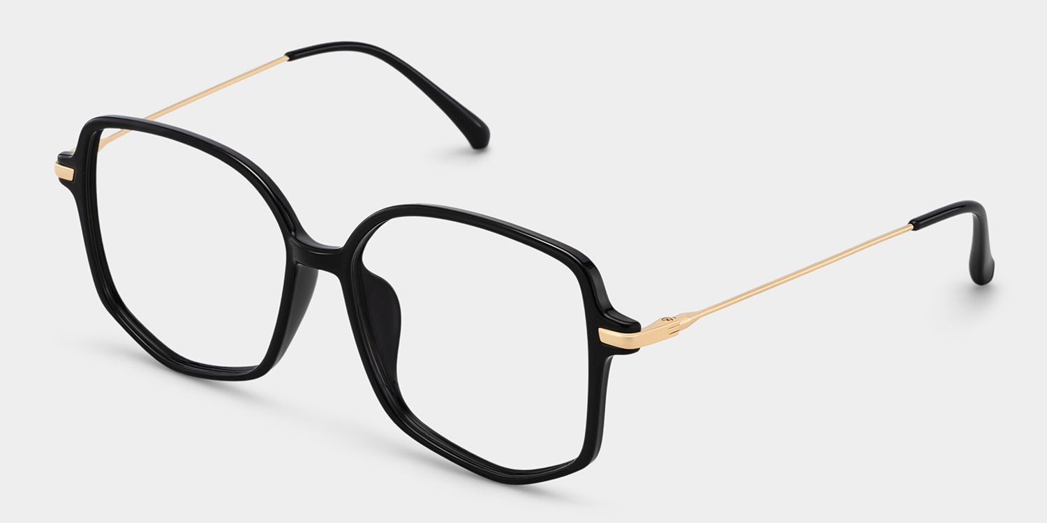 Payton Geometric Black Frame Glasses | ZEELOOL UK2