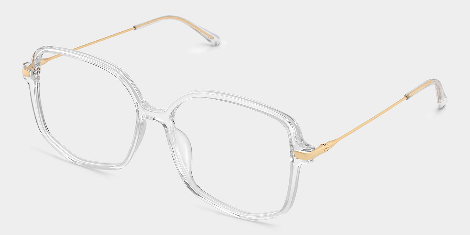 Payton Geometric Clear Eyeglasses | ZEELOOL UK2