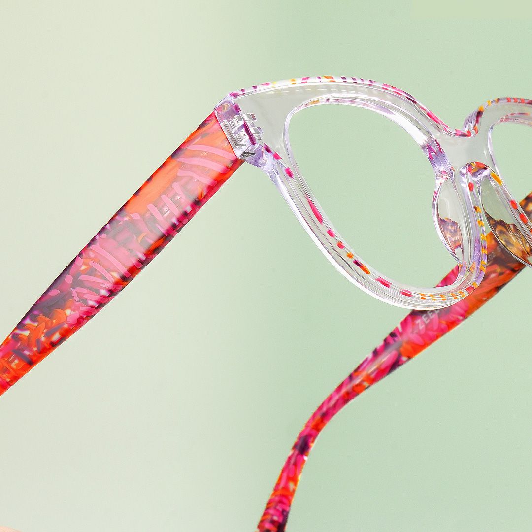 Jett Acetate Red Frame Glasses with Square Shape | ZEELOOL UK9