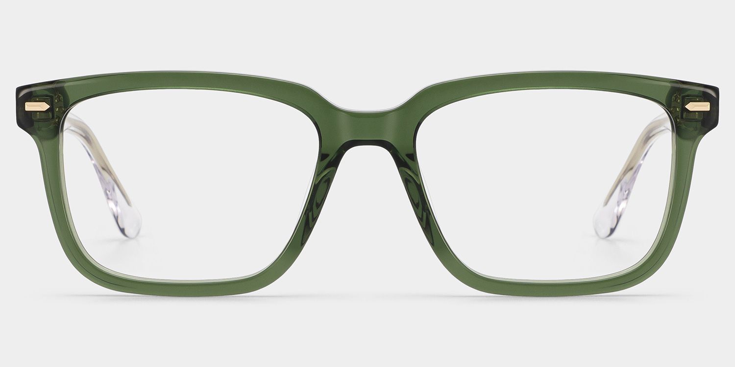 George Olive Green Rectangle Glasses for Men | ZEELOOL1