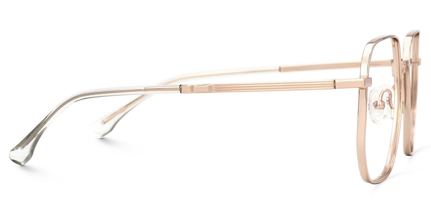 Kerbye Square Gold Eyeglasses with Titanium Material -Zeelool2