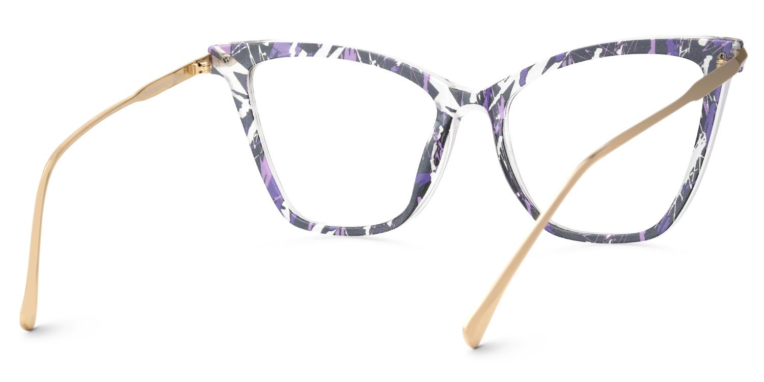 Hilary Purple Striped Eyeglass Frames for Women3