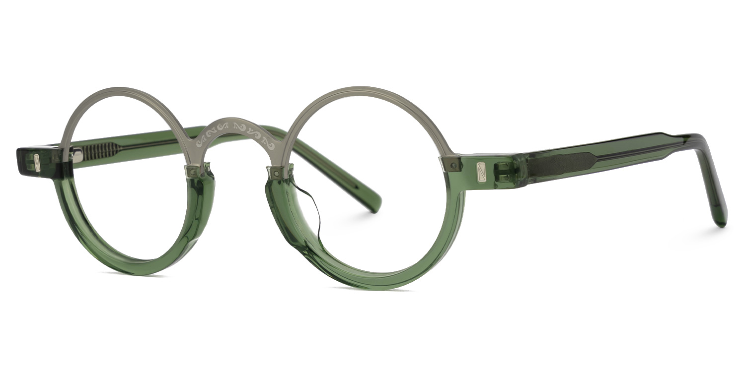 Lumy Round Green Glasses1