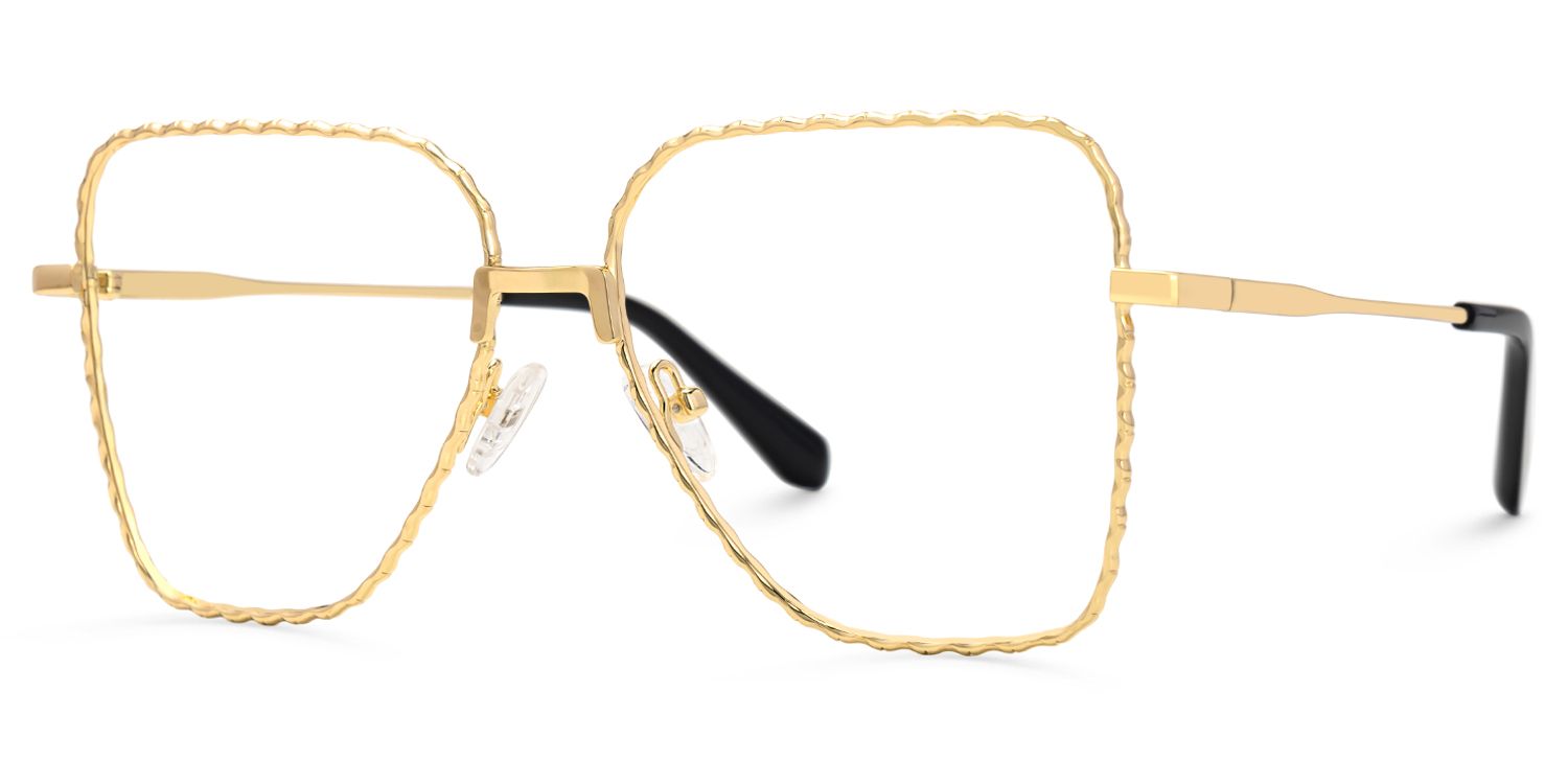 Alisandra Oversized Metal Frame Glasses with Aviator Shape1