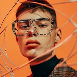 Blake Geometric Black-Silver Glasses5