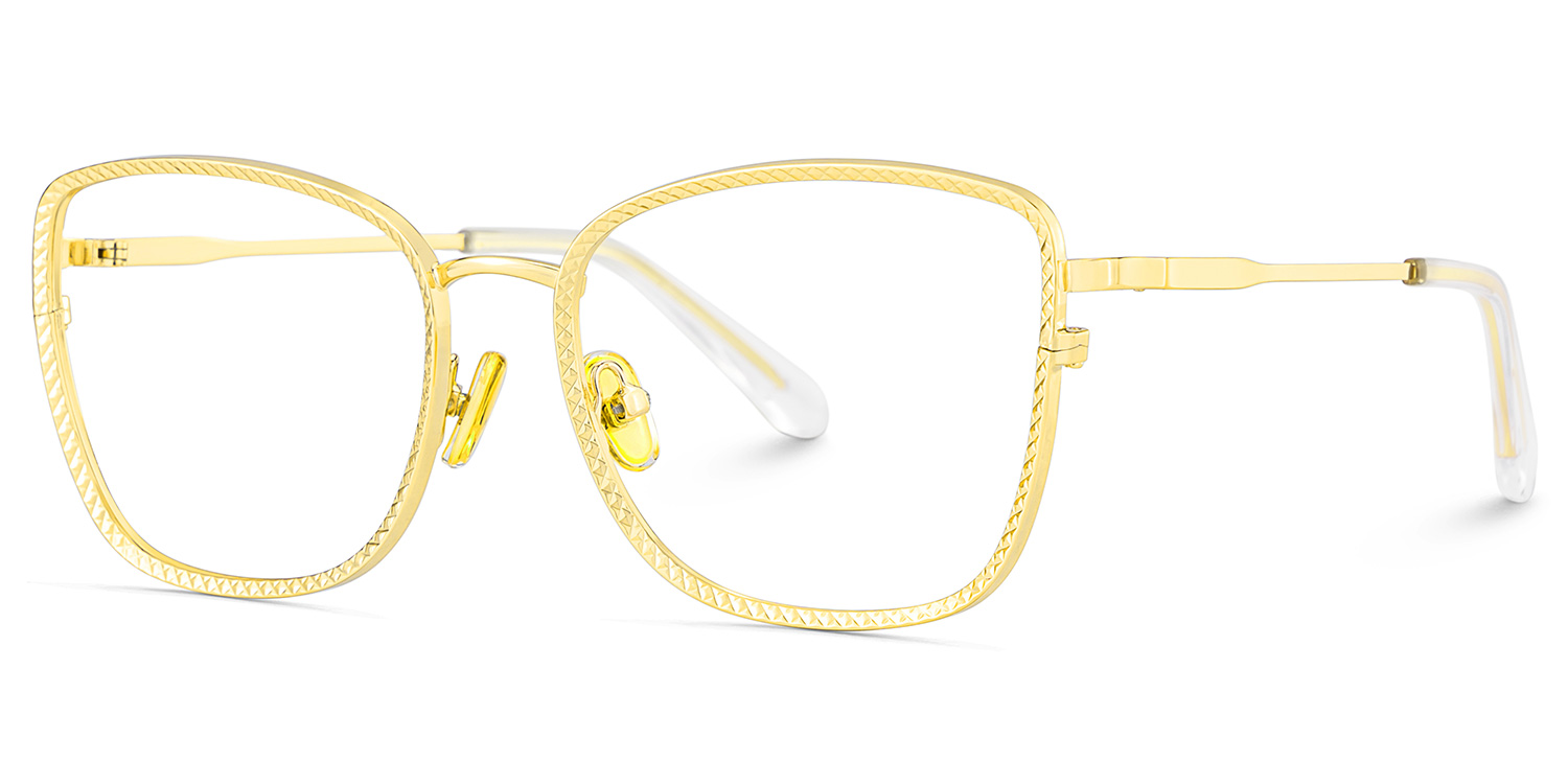Ronan Rectangle Gold Glasses2