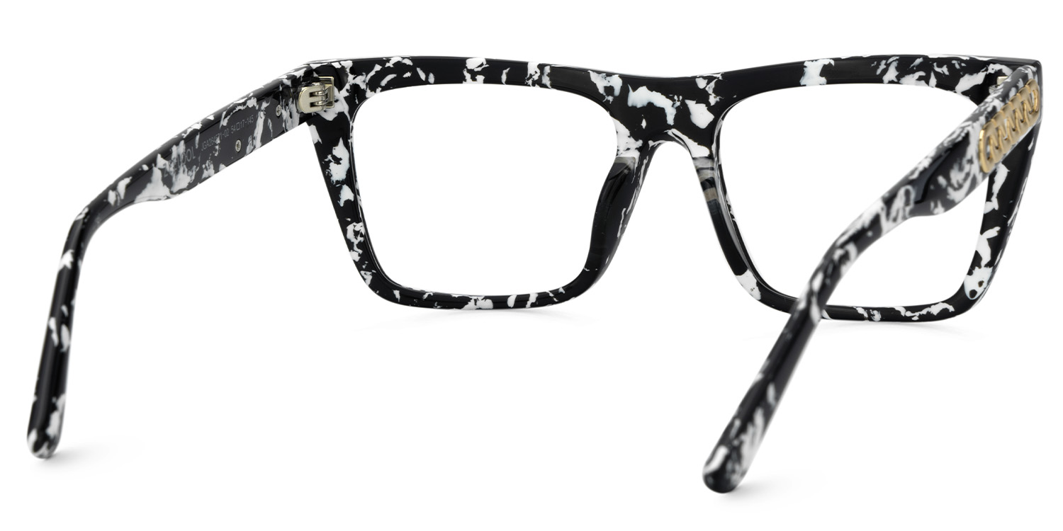 Full Rim Rectangle Frame With Metal Rings On Temples5