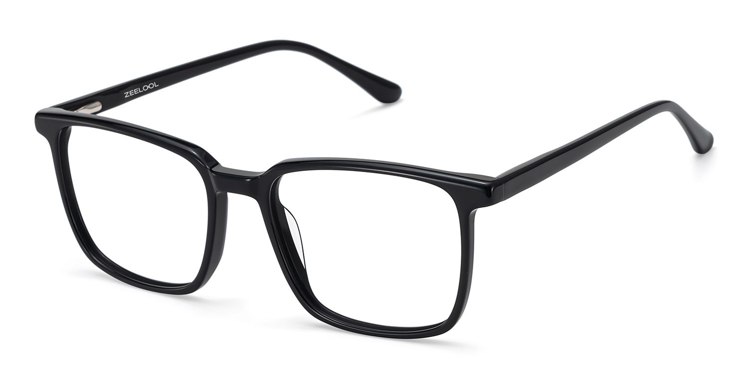 Rectangle Black Eyeglasses- Aidan Acetate Frame Glasses4
