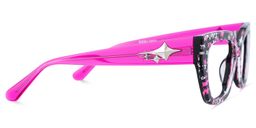 Flare Rectangle Black Pink Glasses4