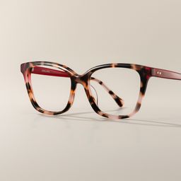 Lena Square Pink Tortoise Glasses0