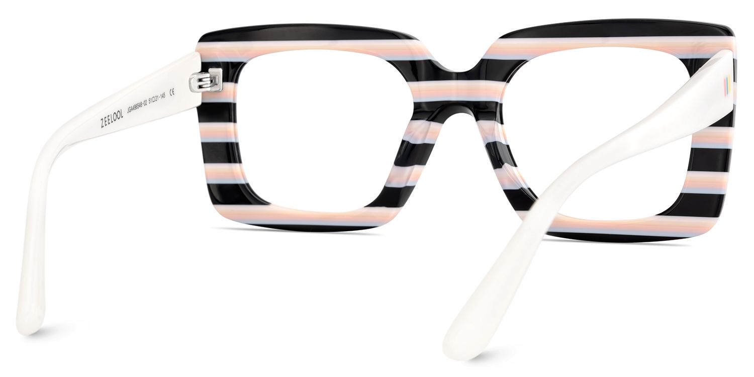 Dianna Rainbow Rectangle Thick Frame Glasses | ZEELOOL UK5