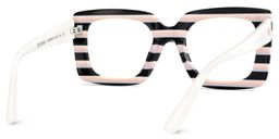 Dianna Rectangle Black Pink Glasses5