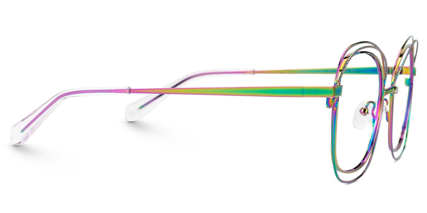 Dilcia Designer Eyeglasses in Square Iridescent Frame2