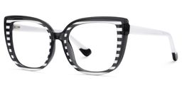 Fenn Cateye Black White Glasses3