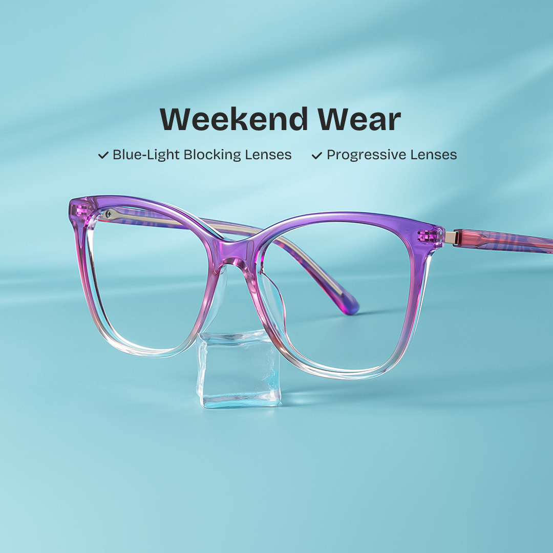 Gage Butterfly Purple Color Frame Glasses for Women | ZEELOOL UK0