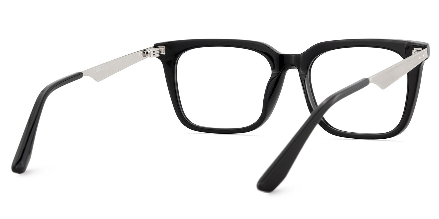 Brook Black Rectangle Prescription Glasses | ZEELOOL UK5