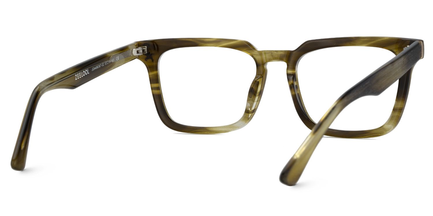 Men's Rectangular Eyeglasses Frames With Brown Color | ZEELOOL UK5