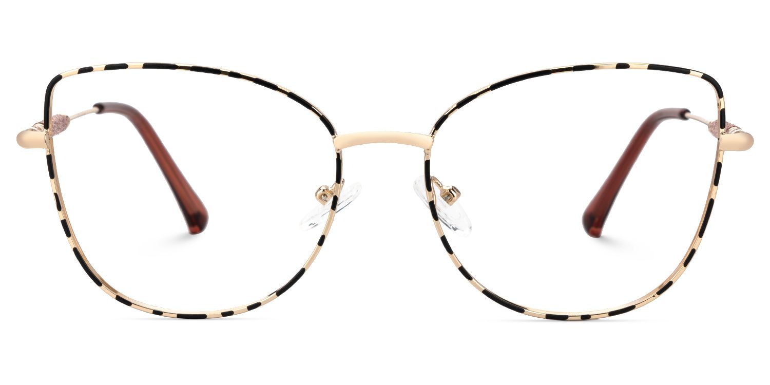 Seisay Eyeglasses in Black-Gold Cateye Design | ZEELOOL UK0