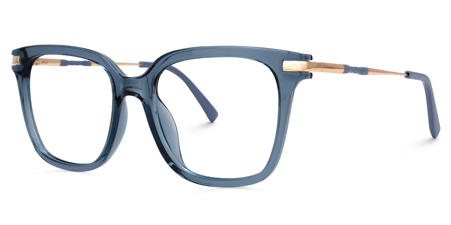 Square Jacqui Blue Glasses deals -Zeelool Glasses1