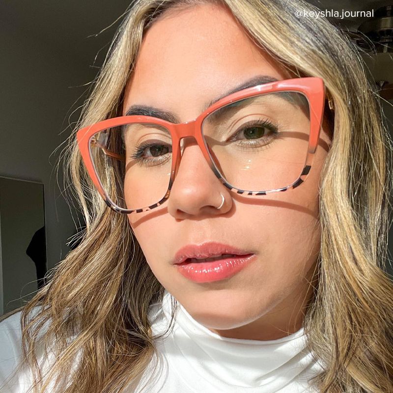 Awilda Cateye Orange Frame Glasses | ZEELOOL UK8