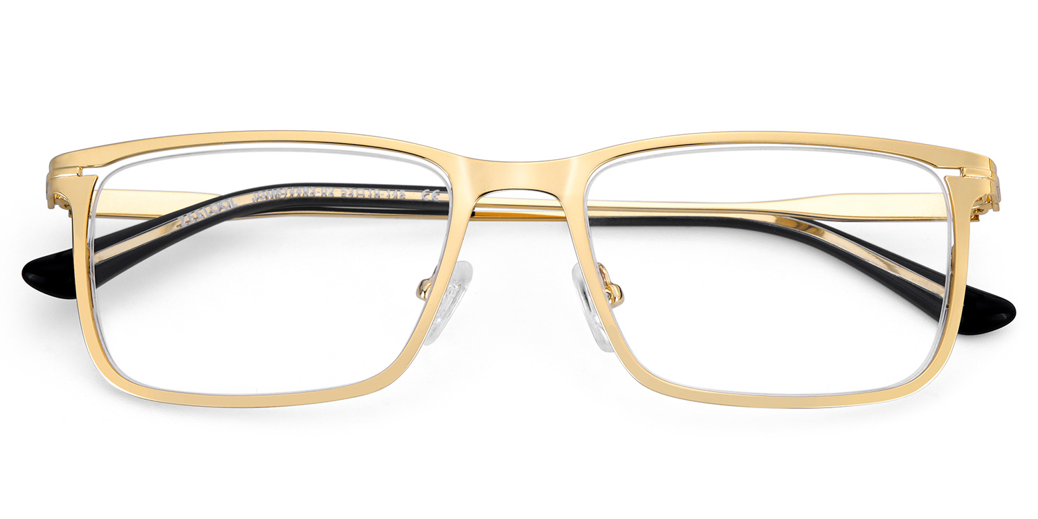 Gold Rectangle Frames With Adjustable Nose Pads2
