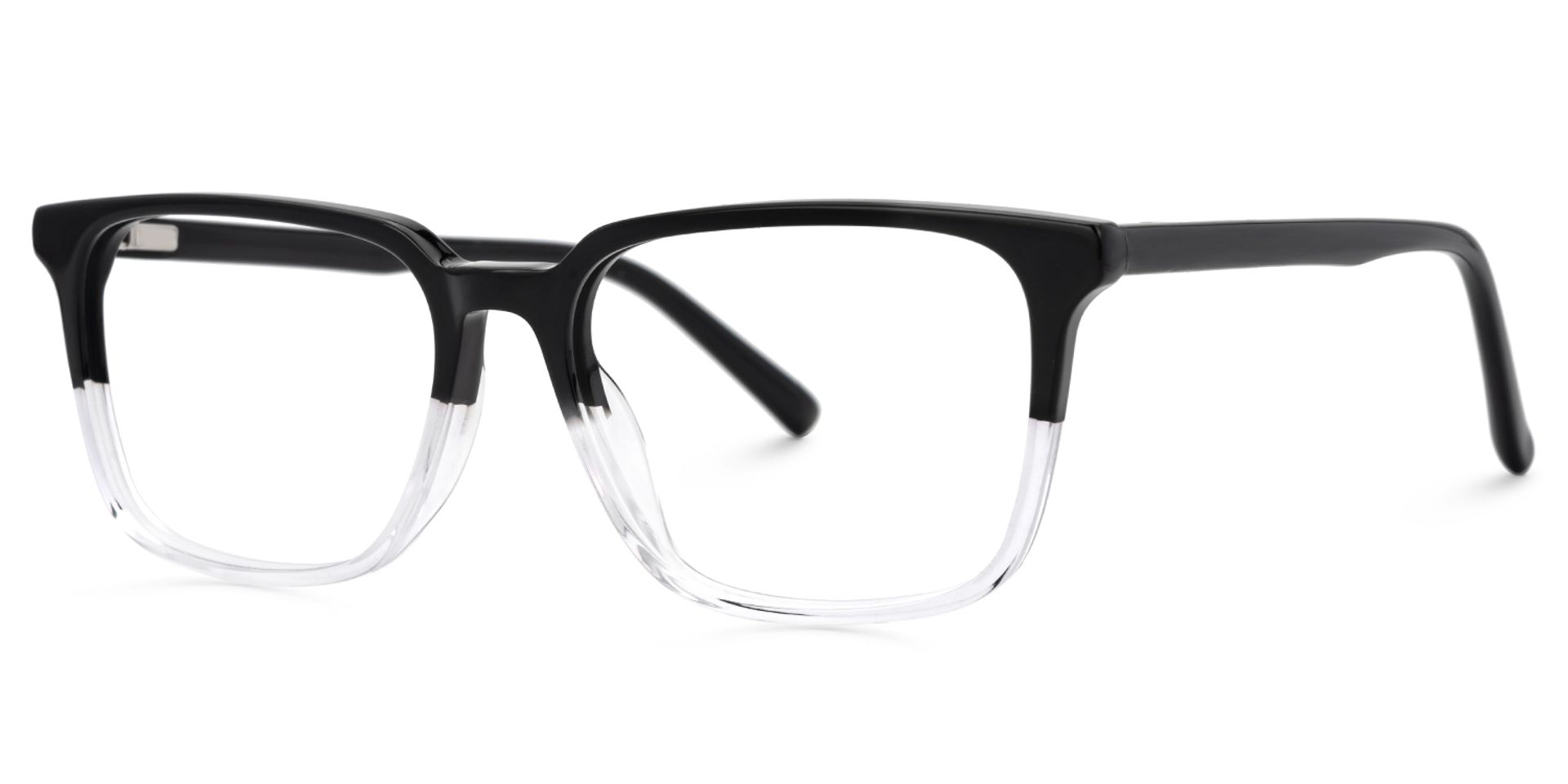Barnhill Acetate Square Black-Clear Frame Glasses | ZEELOOL UK1