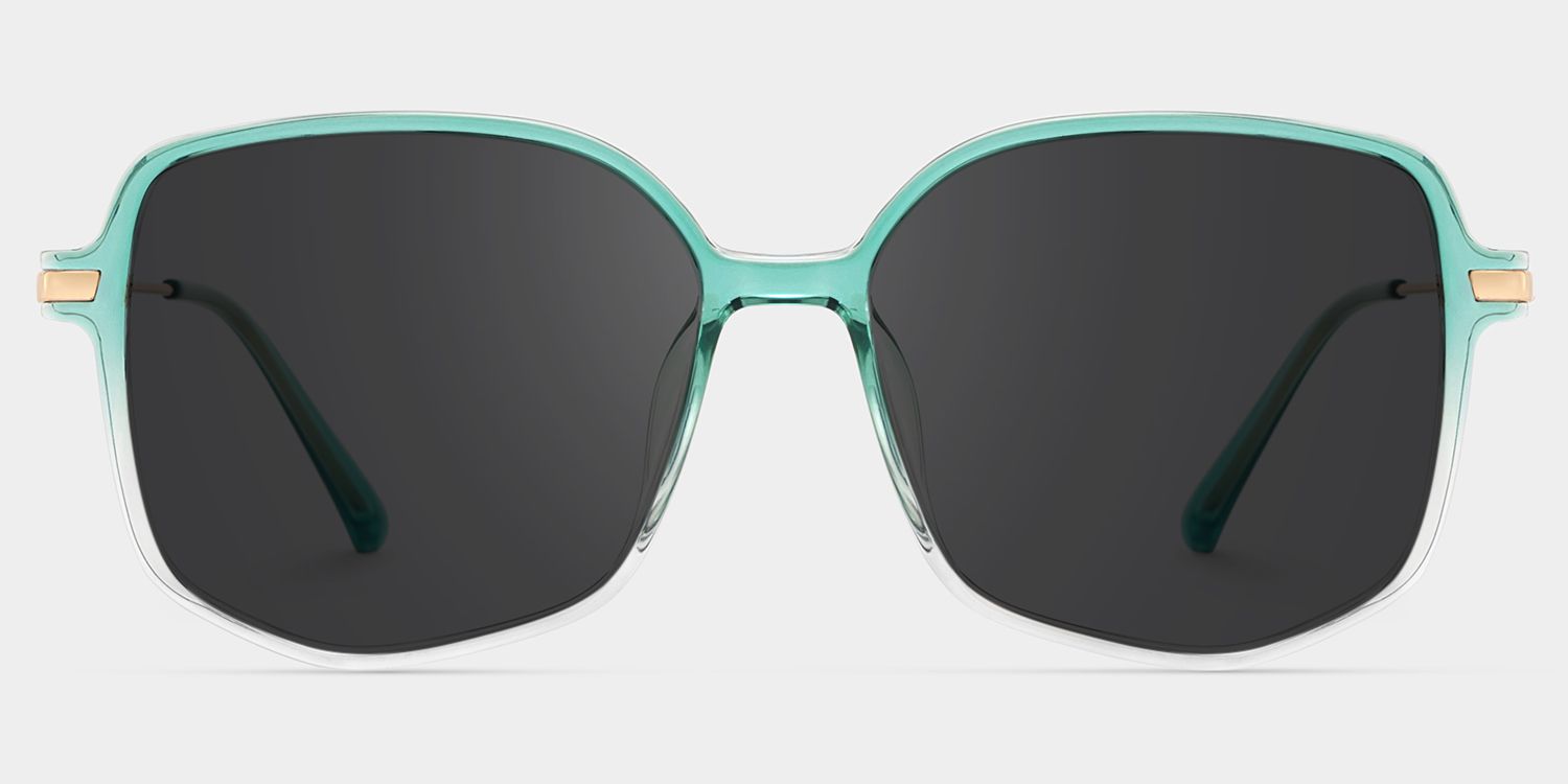 Payton Tr90 Green Geometric Frame Sunglasses | ZEELOOL UK0