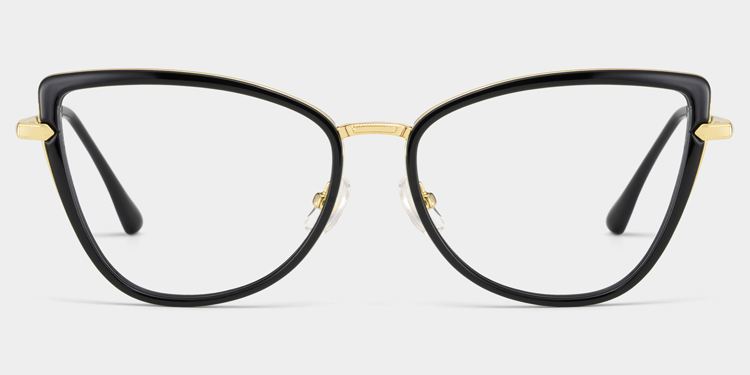 Sloane Cat-Eye Black Glasses0