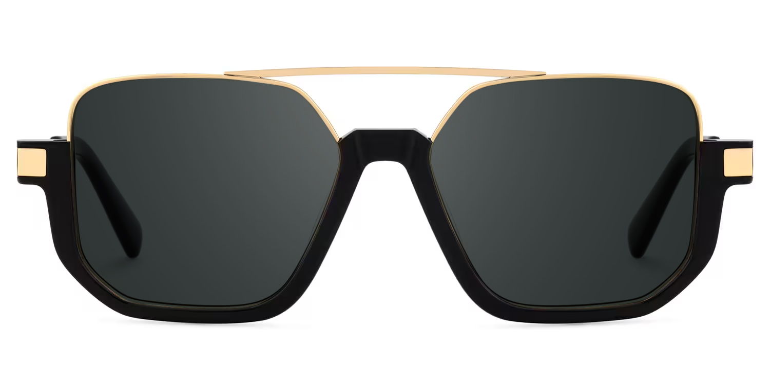 Oromiya Aviator Black Gold Glasses0
