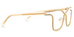 Shine Square Gold White Glasses4