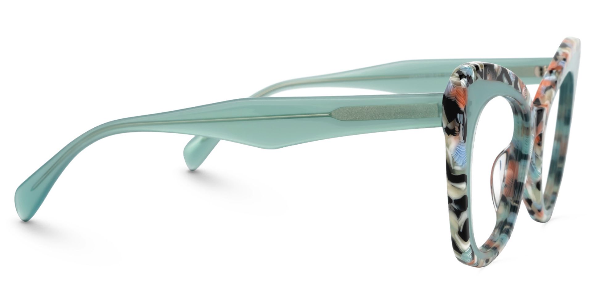 Dunkley Designer Eyeglasses in Cateye Green Frame2