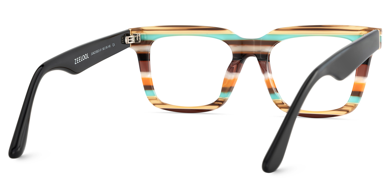 Lauffer Acetate Multicolor Frame Glasses with Square Shape | ZEELOOL UK5
