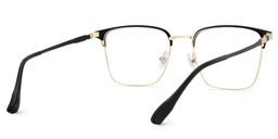 Dawson Browline Black Gold Glasses5