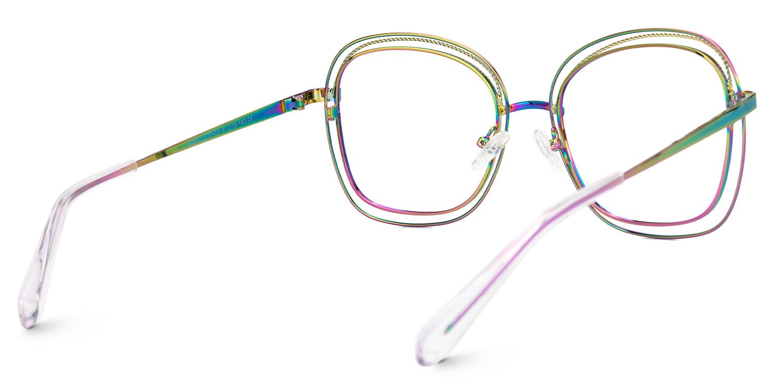 Dilcia Designer Eyeglasses in Square Iridescent Frame3