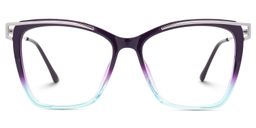 Krystle Square Purple-Blue Glasses0